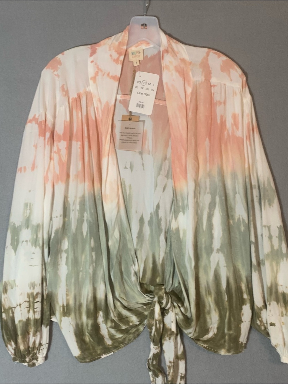 Surf Gypsy Top Tye Dye Shrug Cover up Ladies size Small Resort Beach